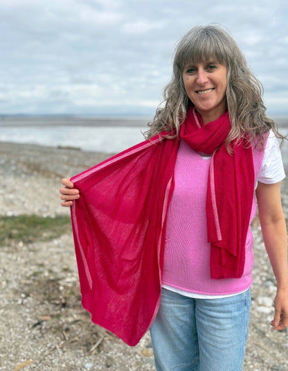 Ochre Cashmere & Wool Wrap in Pink
