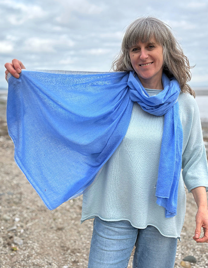 blue cashmere wrap