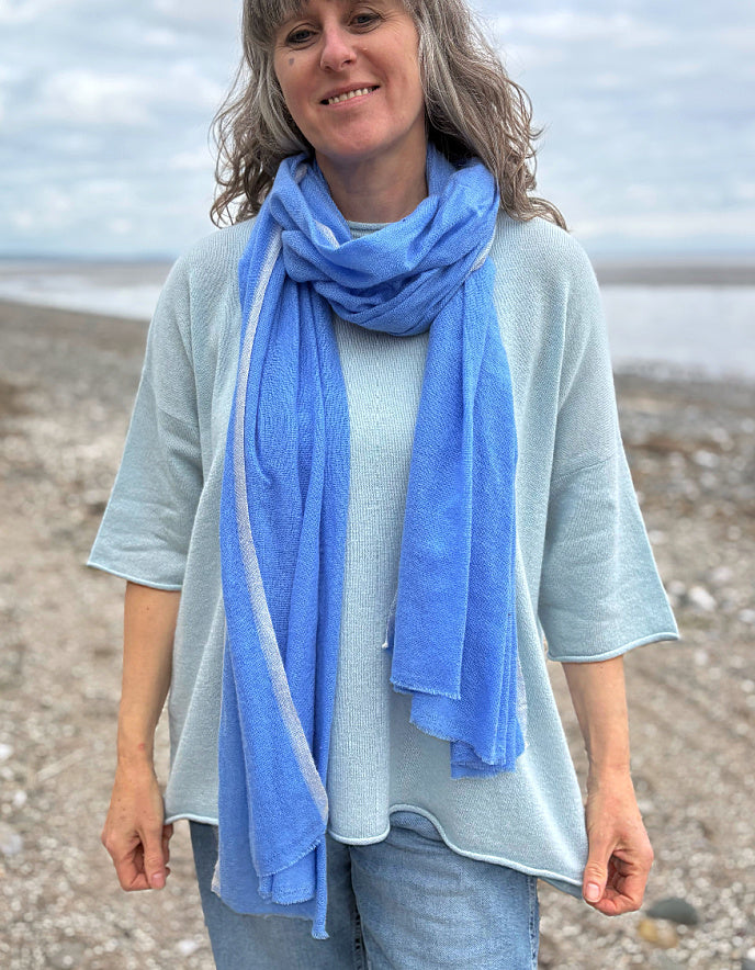 blue cashmere wrap
