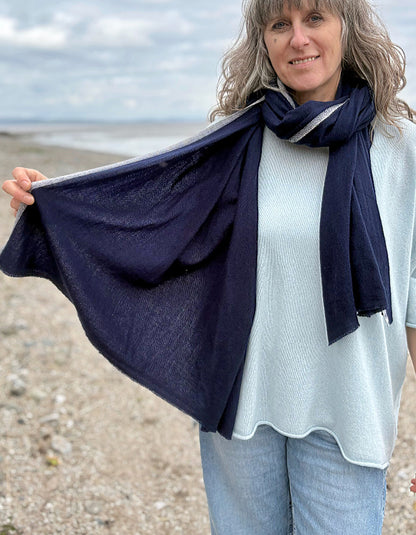 navy cashmere blend wrap