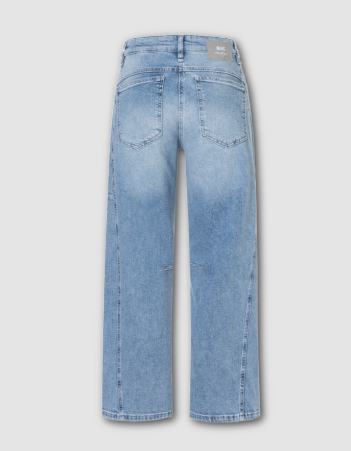 vintage light blue washed barrel jeans