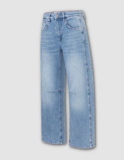 vintage light blue washed barrel jeans