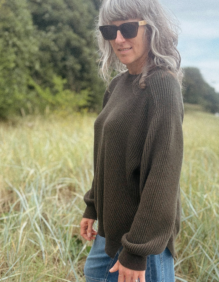Neirami Ribbed Sweater in Olive
