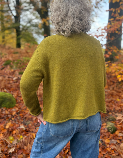 Ochre Pea Jumper in Moss Marl Cashmere & Lambswool