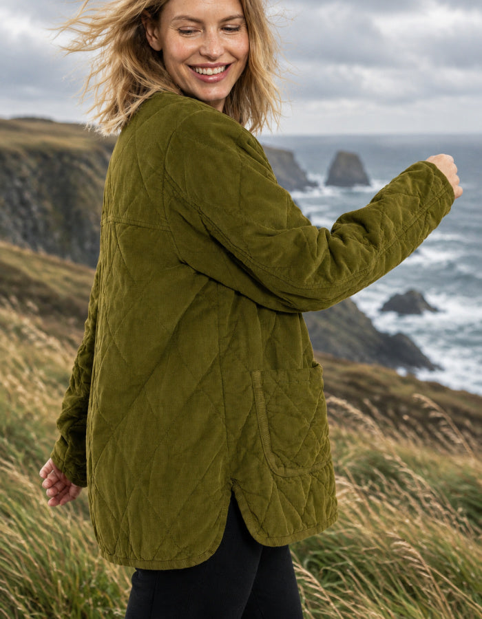 Danefae Danehighland Cord Overshirt in Dark Olive