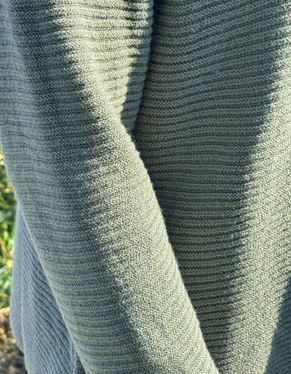 olive viscose rib turtle neck sweater