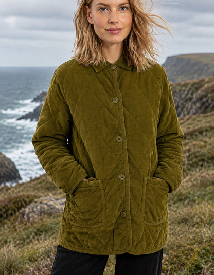 Danefae Danehighland Cord Overshirt in Dark Olive