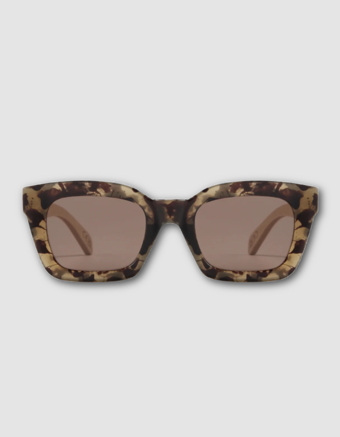 SOEK Zahra Opal Tort Sunglasses with Brown Gradient Lens and White Maple Arms