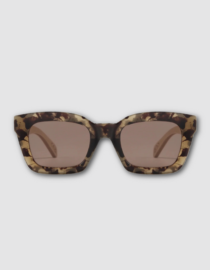 SOEK Zahra Opal Tort Sunglasses with Brown Gradient Lens and White Maple Arms
