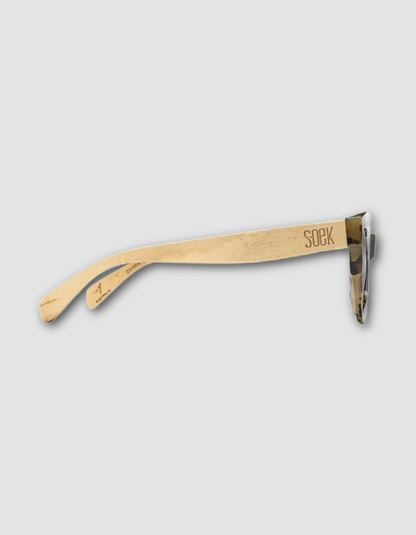 SOEK Zahra Opal Tort Sunglasses with Brown Gradient Lens and White Maple Arms