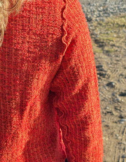 cropped orange cotton summer cardigan