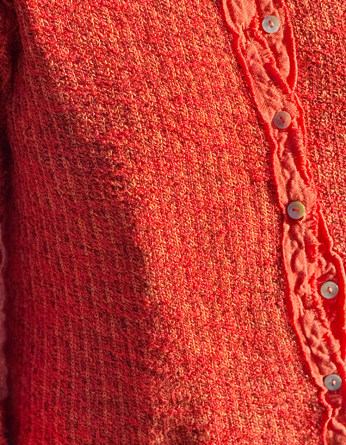 cropped orange cotton summer cardigan