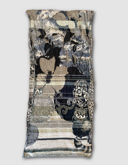organic cotton jacquard card with black and white panda design