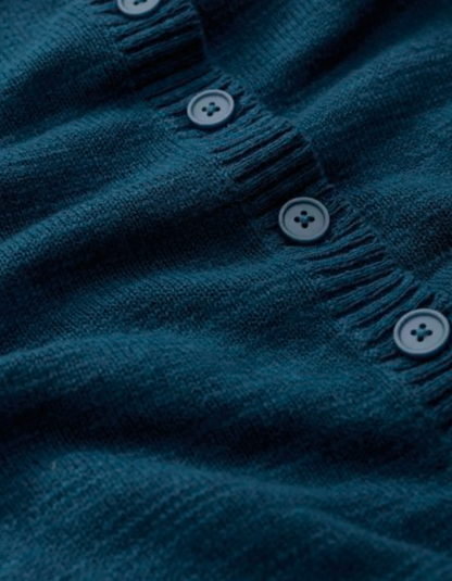 cotton linen blend summer cardigan in teal