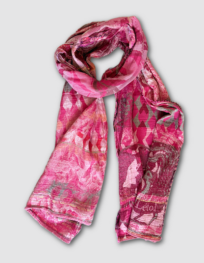 pink jacquard organic cotton scarf