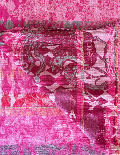 pink jacquard organic cotton scarf