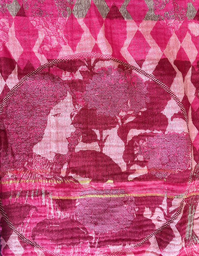 pink jacquard organic cotton scarf