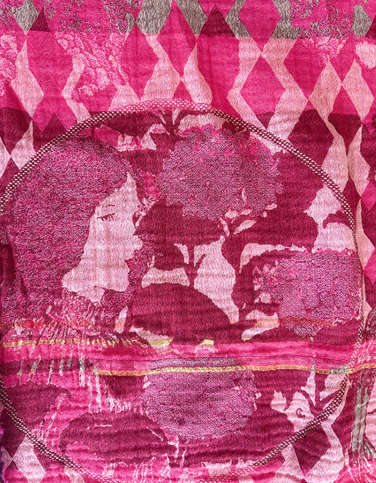 pink jacquard organic cotton scarf
