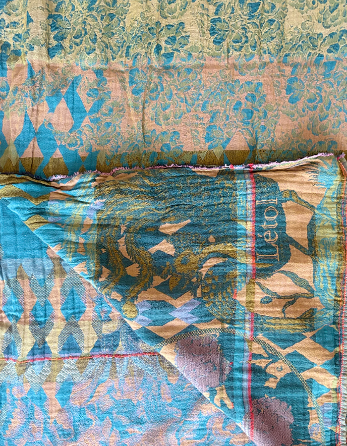 Letol Jacquard Scarf Philippine in Tiffany Blue