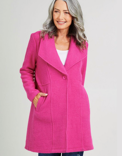 boiled wool pink coat