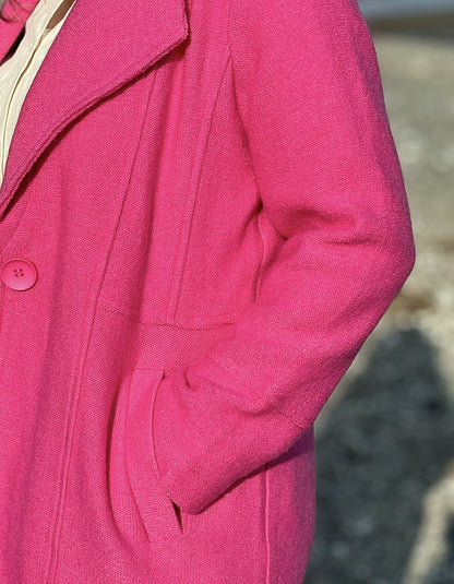 boiled wool pink coat