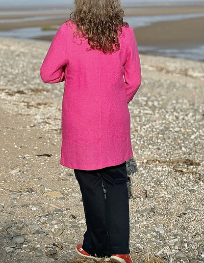 boiled wool pink coat