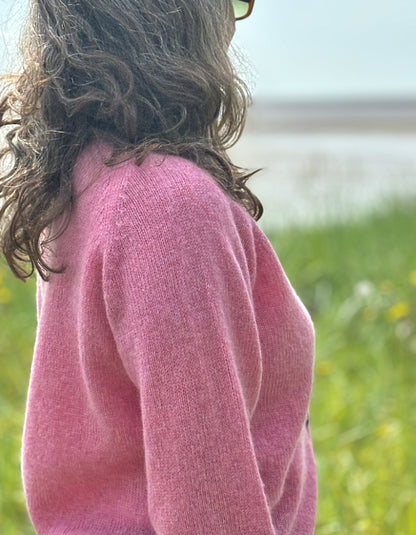 pink lambswool cardigan