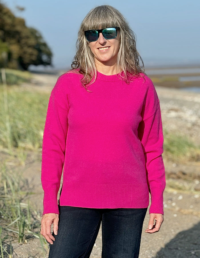 crew neck merino pink sweater