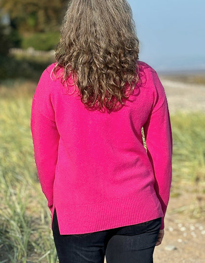 crew neck merino pink sweater