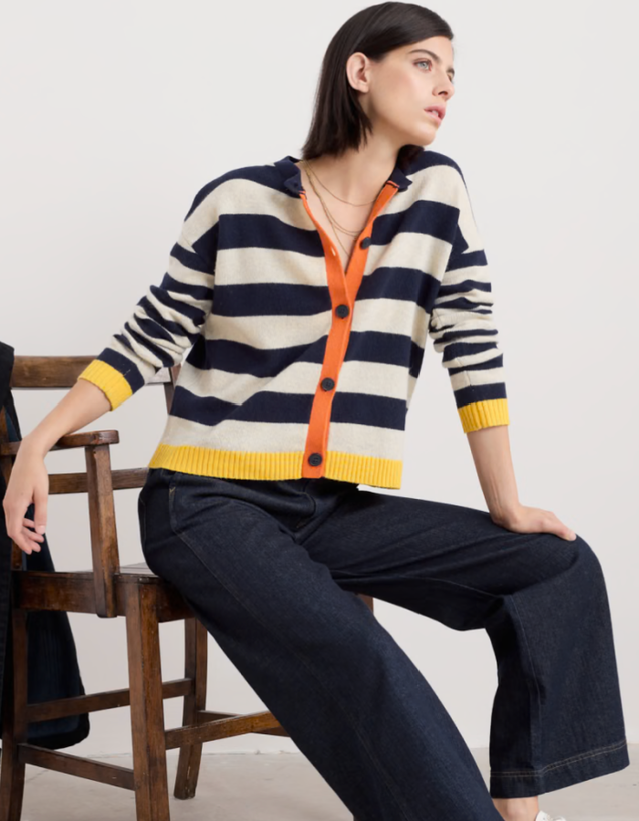 Seasalt Pinwell Striped Cardigan in Maritime Mix