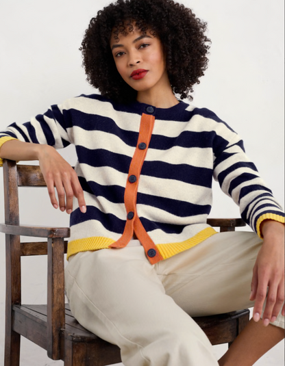 Seasalt Pinwell Striped Cardigan in Maritime Mix