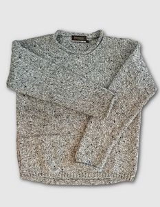 Fisherman out of Ireland Roll Neck Sweater with Patch Pocket in Grey