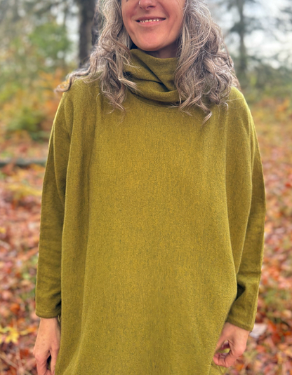Ochre Carole Oversized Polo in Rusty Red Cashmere & Lambswool
