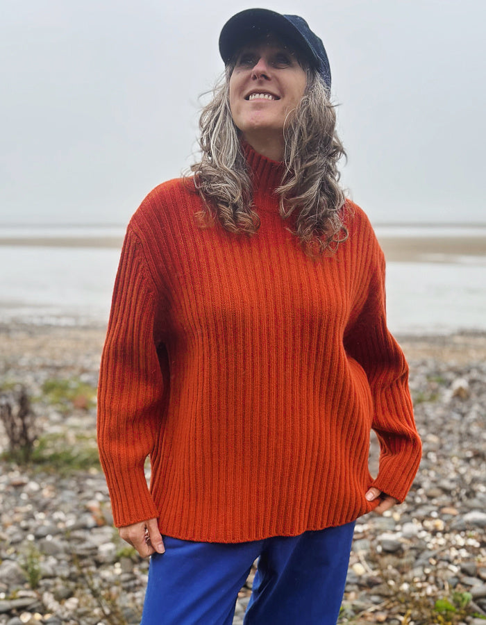 MUSE Wear Port Sweater in Tomato Eco Wool