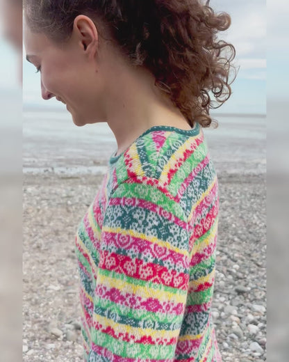 Heidekonigin Rainbow Fair Isle Pullover