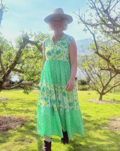 Handprint Dream Apparel Geisha Dress in Doozy Lime
