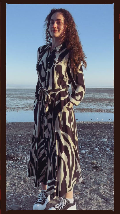 Pomodoro Zebra Shirt Dress