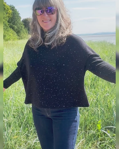 Neirami Mock Turtle Knit Top in Galaxy