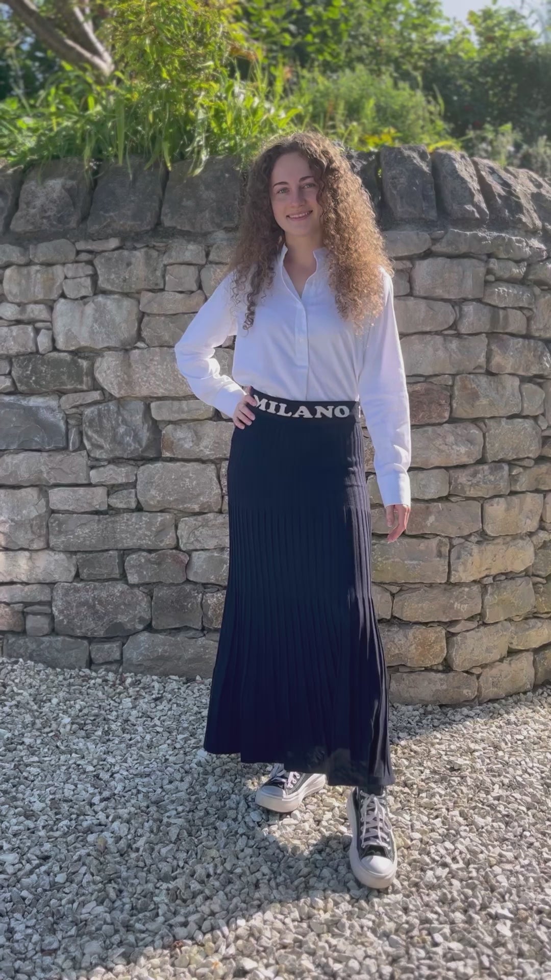 Milano Ribbed Navy Skirt