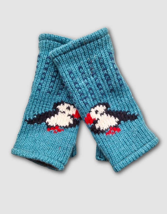 From the Source Wrist Warmers in Sea Foam