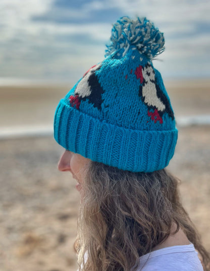 From the Source Puffin Hat in Turquoise