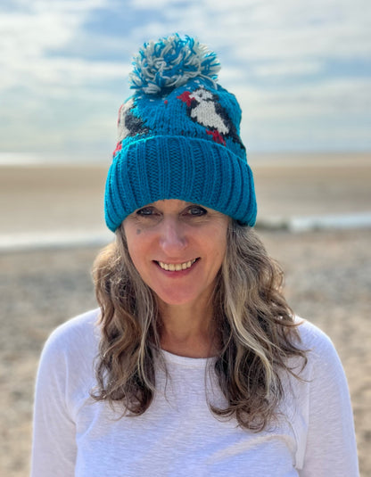 From the Source Puffin Hat in Turquoise