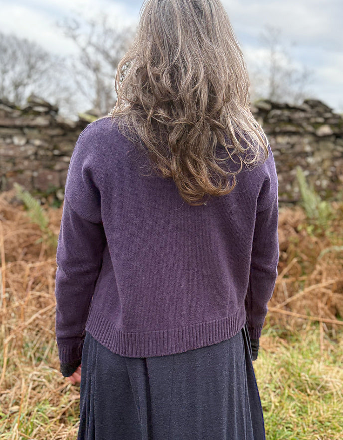 Ochre Cashmere Cardigan in Blueberry