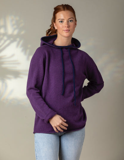 Eribe Corry Hooded Sweater in Aubergine