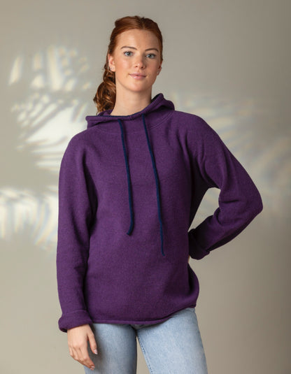 Eribe Corry Hooded Sweater in Aubergine