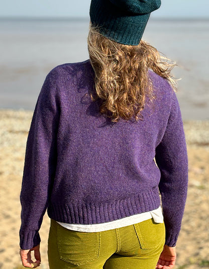 Harley Lambswool Short Cardigan in Royal Violet