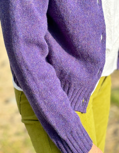 Harley Lambswool Short Cardigan in Royal Violet