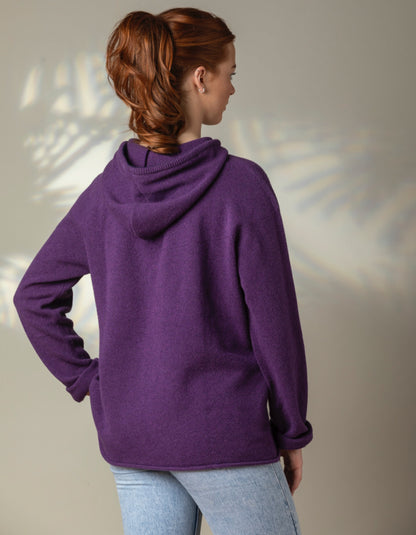 Eribe Corry Hooded Sweater in Aubergine