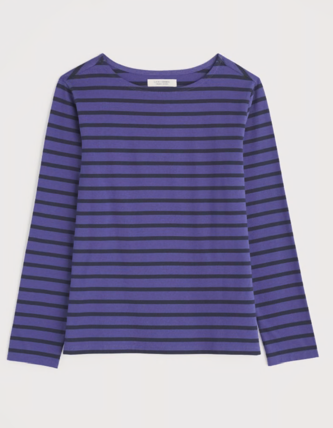 Seasalt Sailor Top in Breton Dark Bilberry Maritime