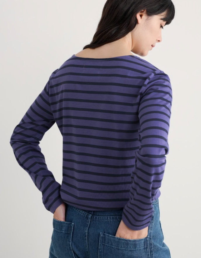 Seasalt Sailor Top in Breton Dark Bilberry Maritime